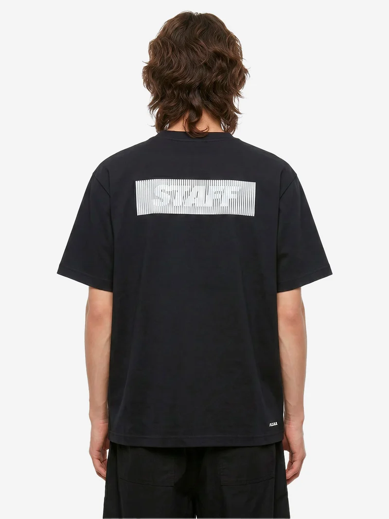 T-shirt nera 'Team Staff' con stampa lenticolare