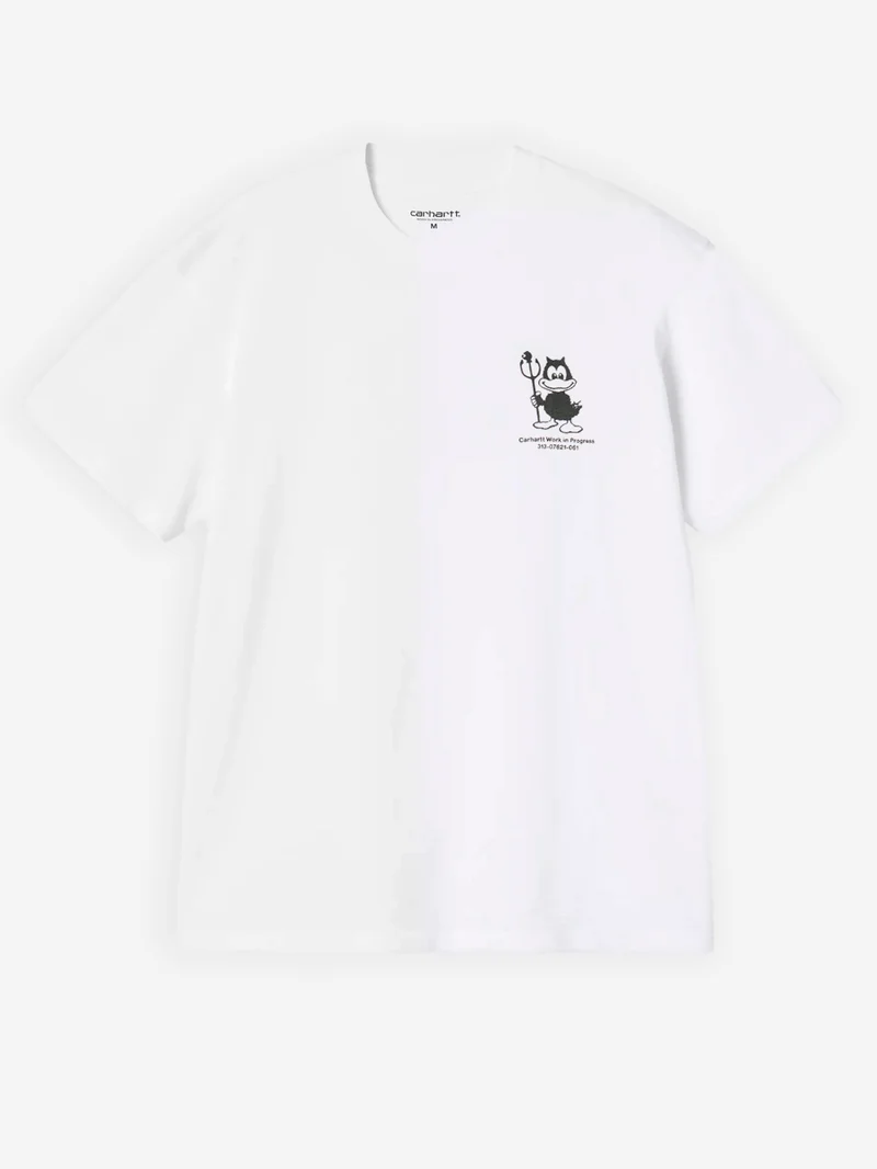 T-shirt bianca S/S con grafica 'Bumper car'