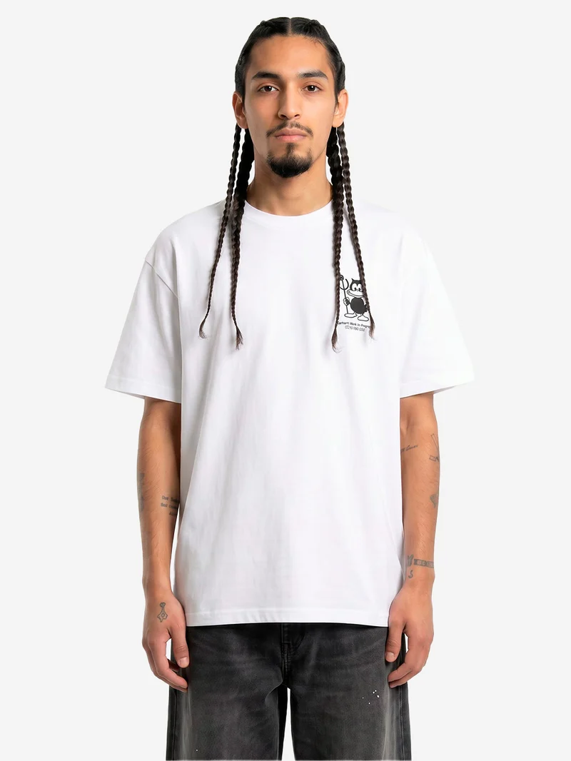 T-shirt bianca S/S con grafica 'Bumper car'