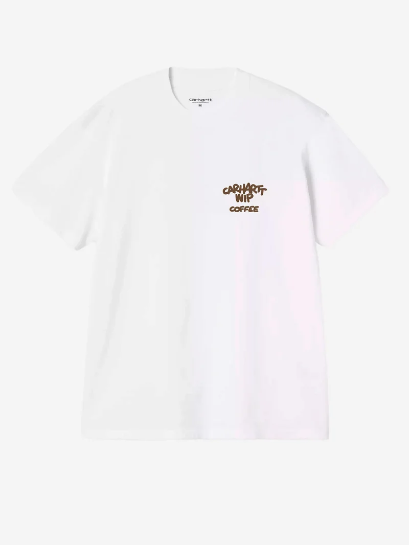 T-shirt bianca con grafica 'Coffee Break'