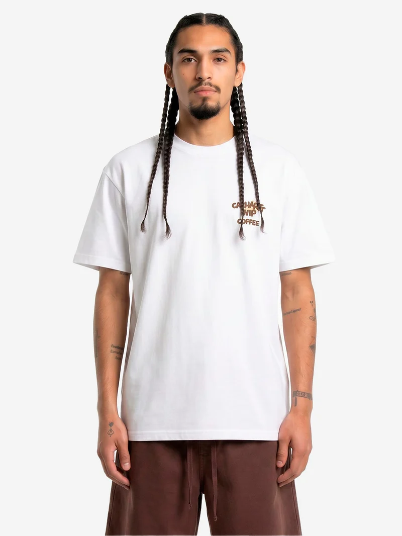 T-shirt bianca con grafica 'Coffee Break'