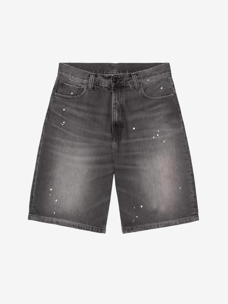 Shorts 'Landon' in denim nero lavaggio destroyed