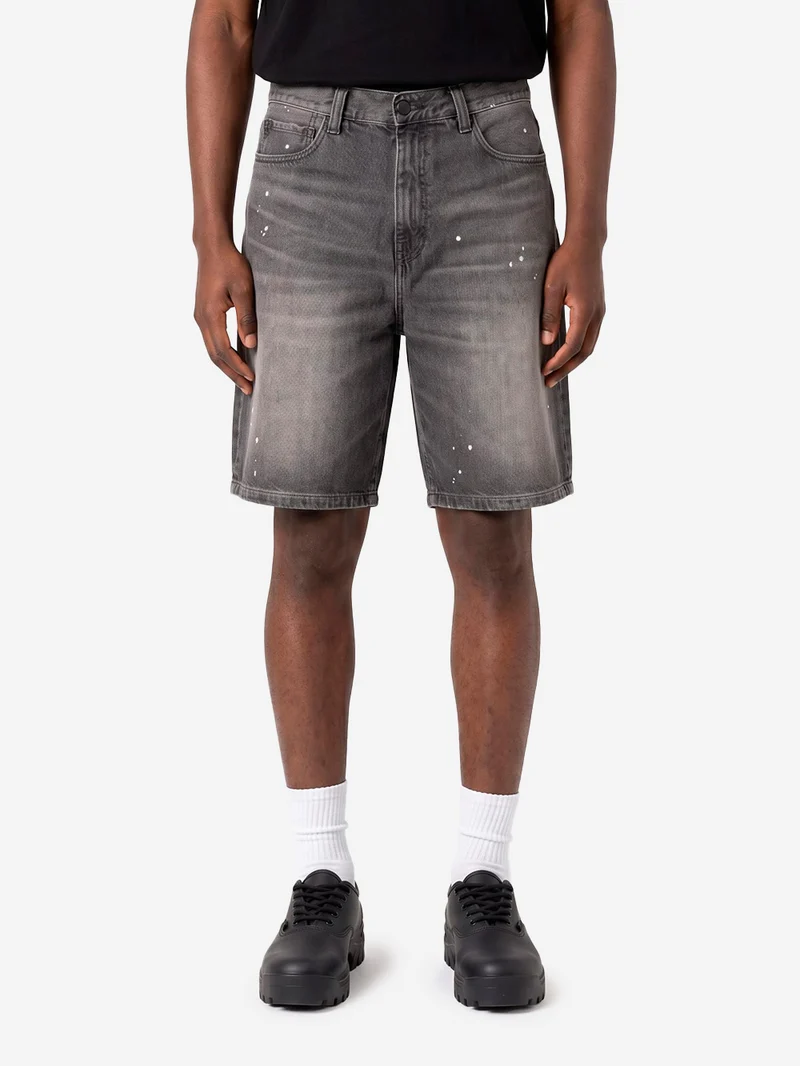 Shorts 'Landon' in denim nero lavaggio destroyed