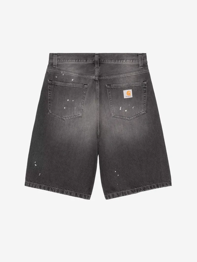 Shorts 'Landon' in denim nero lavaggio destroyed