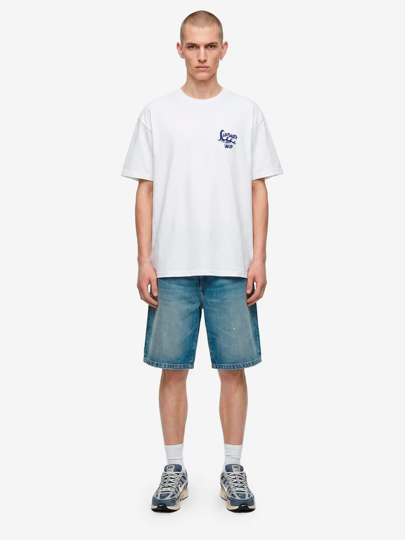 Shorts 'Landon' in denim blu lavaggio destroyed