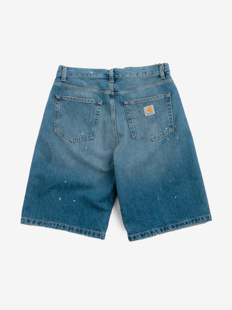Shorts 'Landon' in denim blu lavaggio destroyed