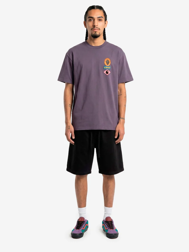 T-shirt viola S/S con grafica 'Stacked Grapes'