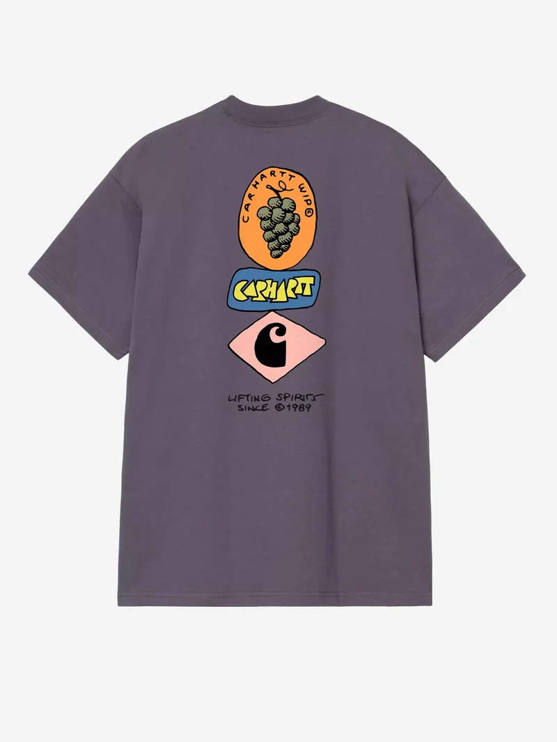T-shirt viola S/S con grafica 'Stacked Grapes'