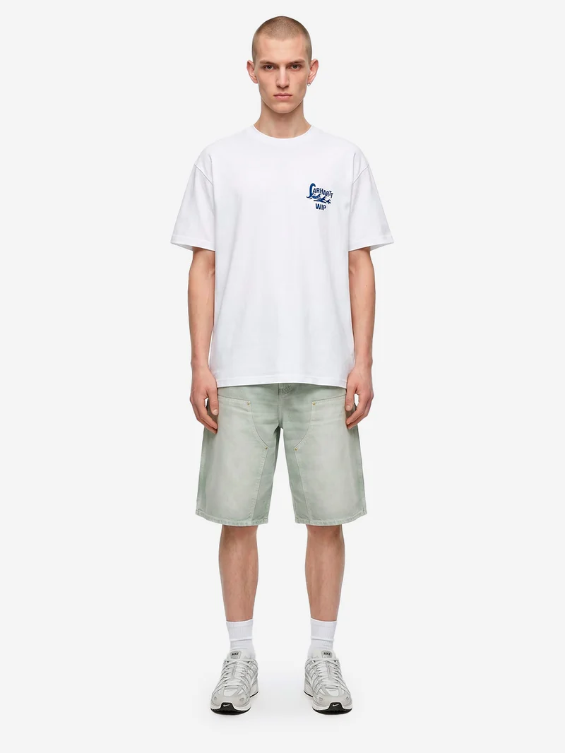 T-shirt bianca S/S con grafica 'Waves'