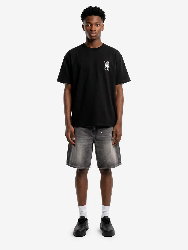 T-shirt nera S/S con grafica 'Bumper car'