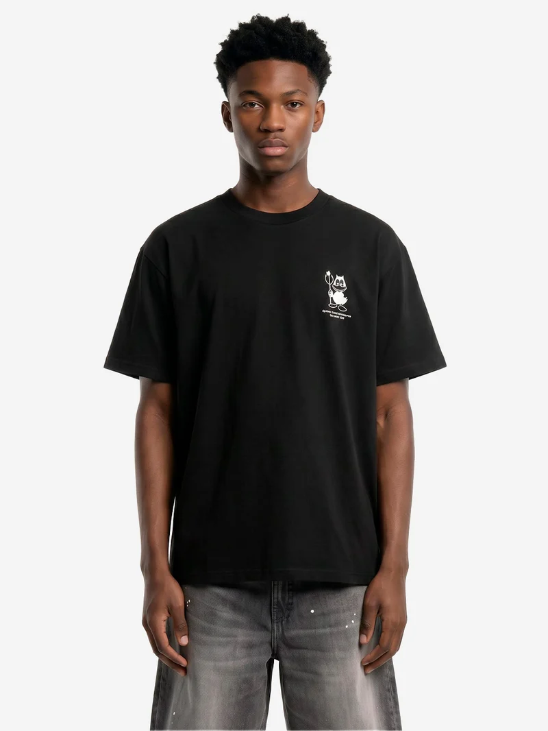 T-shirt nera S/S con grafica 'Bumper car'