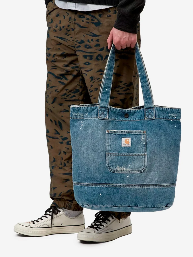 Tote in denim blu chiaro destroyed (28l)