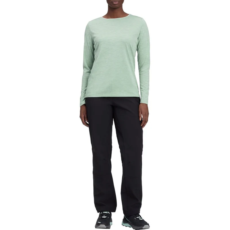 McKinley Hunu II Damen Langarmshirt melange-green-smoke