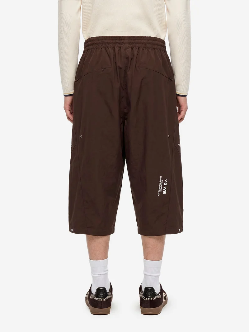 Y3 x Wales Bonner Shorts in ripstop di nylon marrone