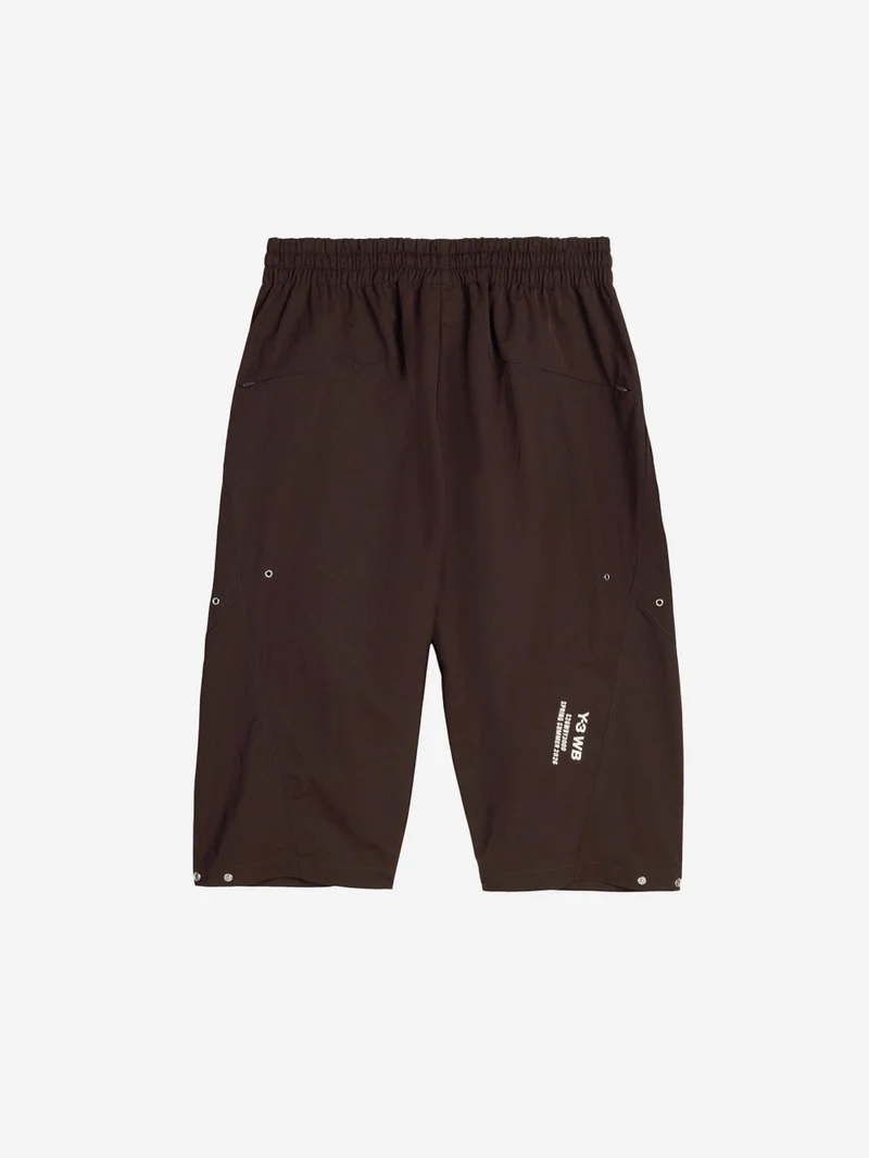 Y3 x Wales Bonner Shorts in ripstop di nylon marrone