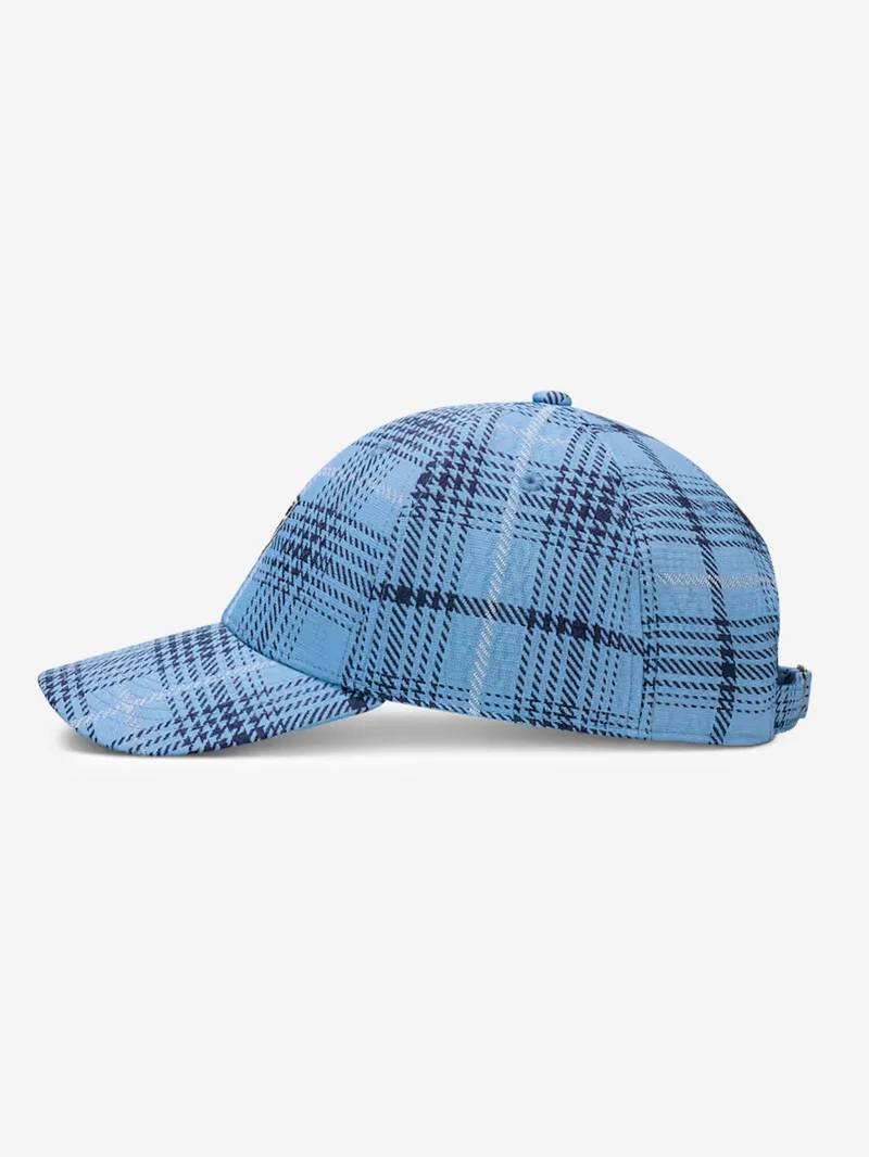 Cappello da golf in tartan celeste