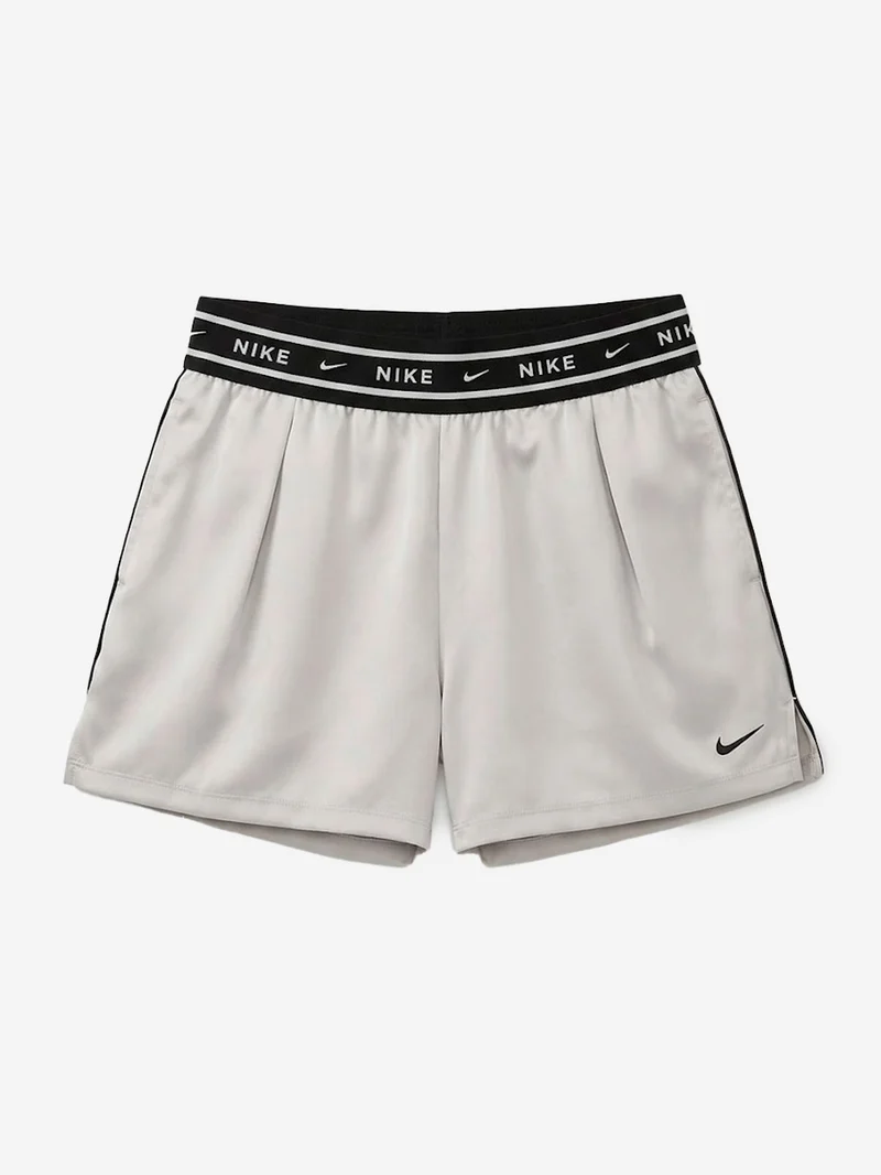 Shorts ampi a vita media in raso grigio