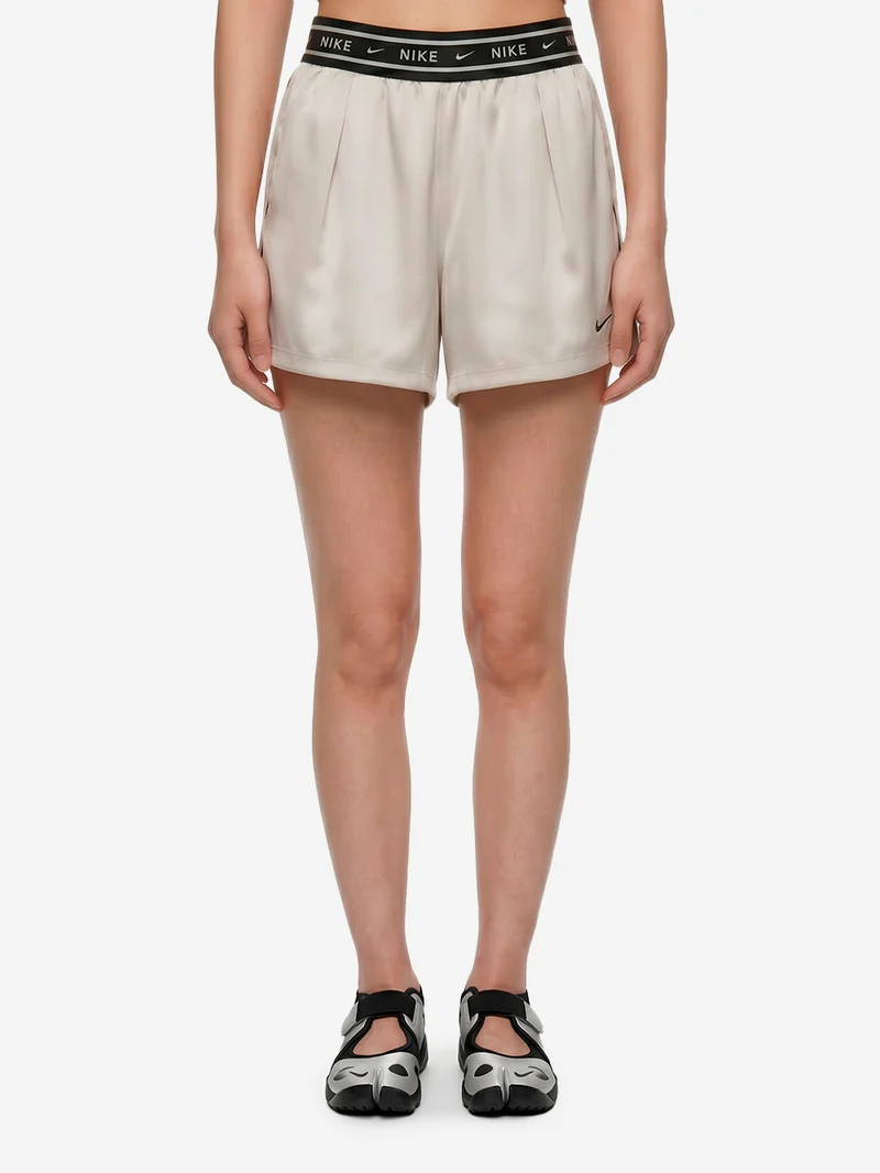 Shorts ampi a vita media in raso grigio