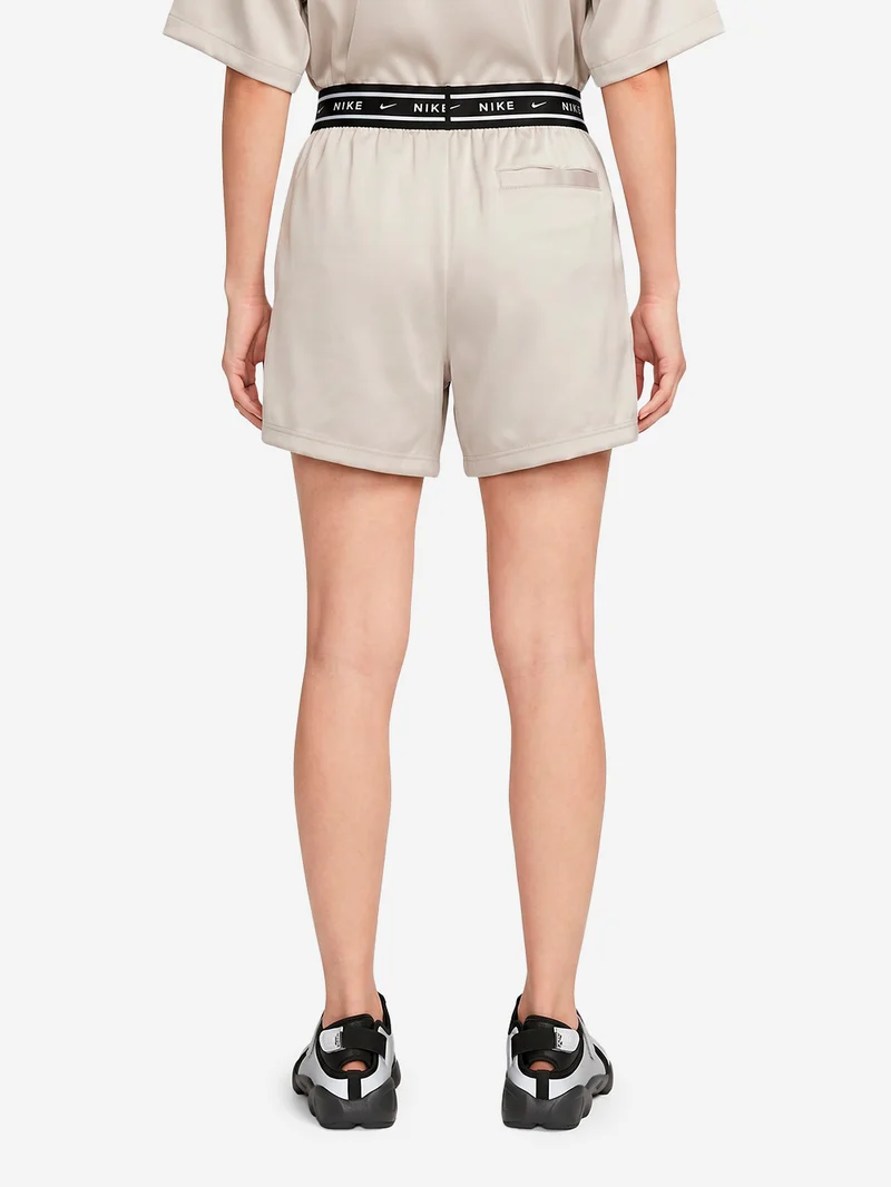Shorts ampi a vita media in raso grigio