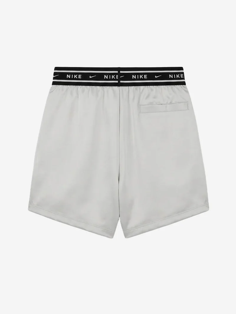 Shorts ampi a vita media in raso grigio