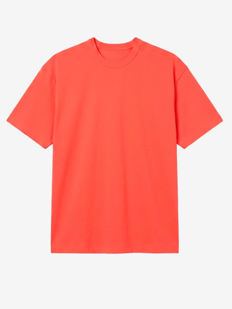 T-shirt in jersey di cotone rosso con logo CDG sul retro