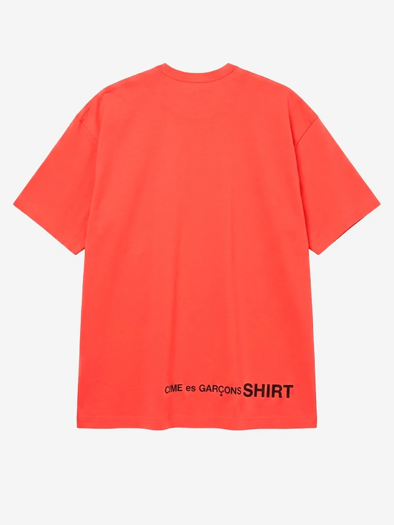 T-shirt in jersey di cotone rosso con logo CDG sul retro