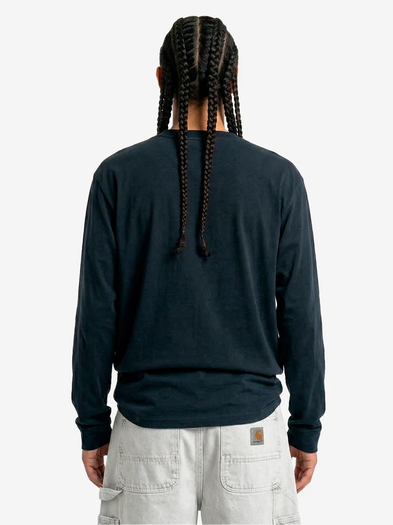 T-shirt a manica lunga relaxed fit in cotone nero slavato