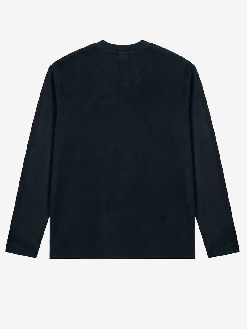 T-shirt a manica lunga relaxed fit in cotone nero slavato