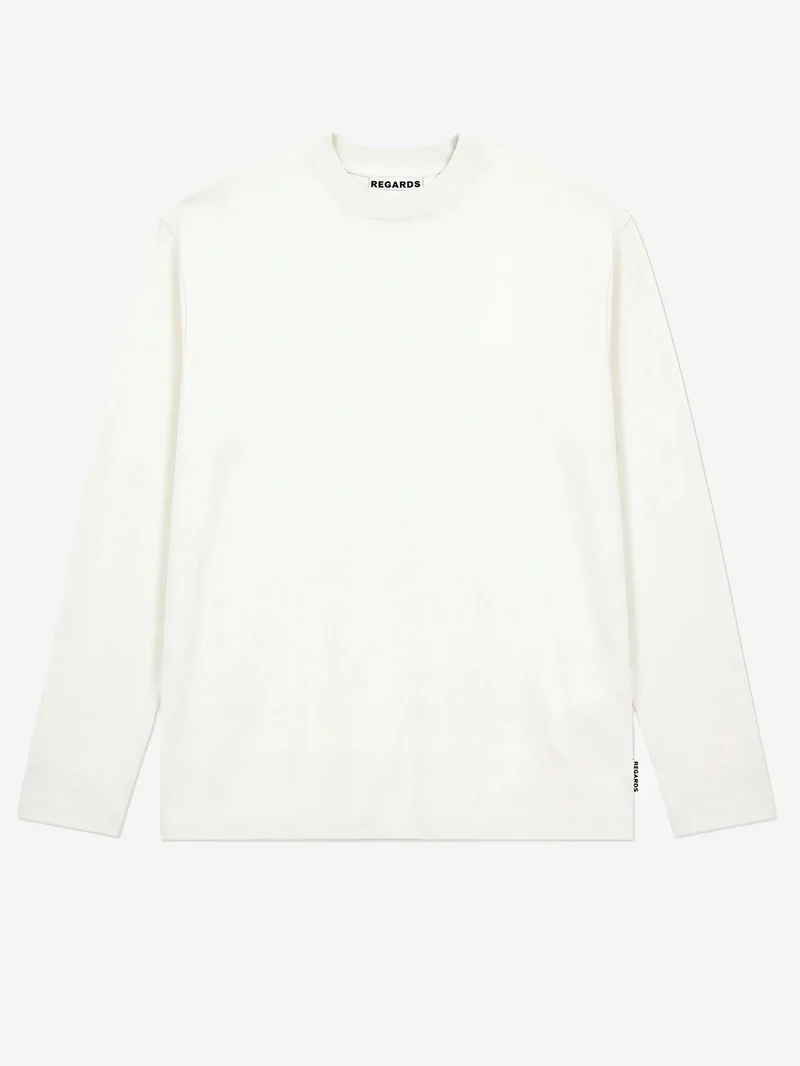 T-shirt a manica lunga relaxed fit in cotone bianco