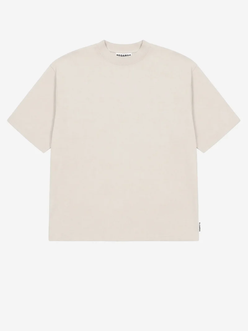 T-shirt oversize in cotone beige
