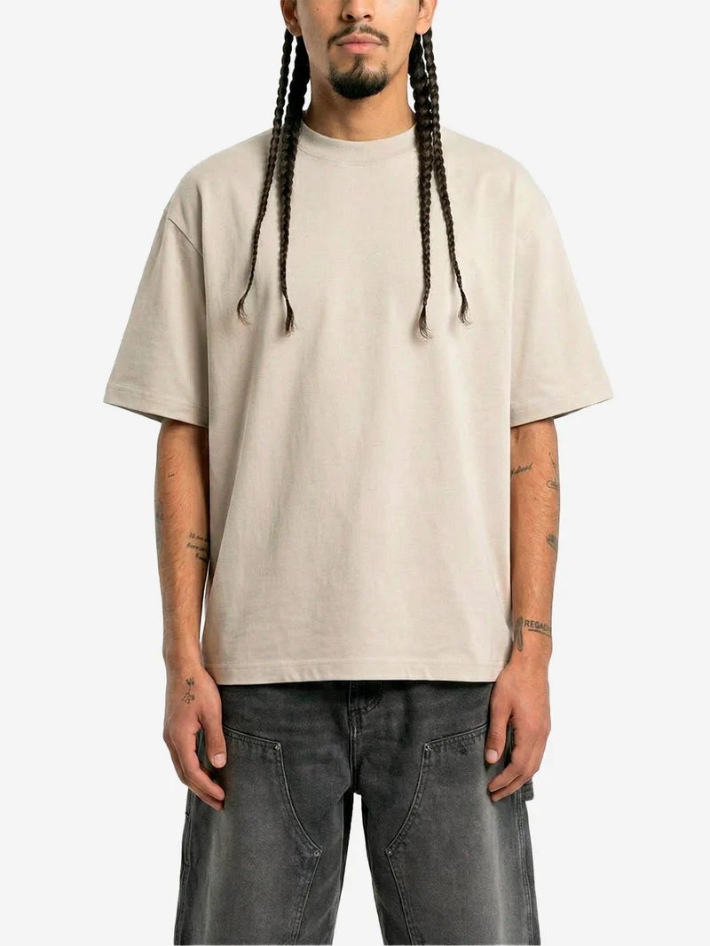 T-shirt oversize in cotone beige