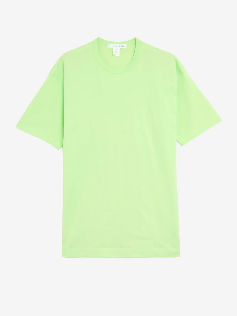 T-shirt in jersey di cotone verde con logo CDG sul retro