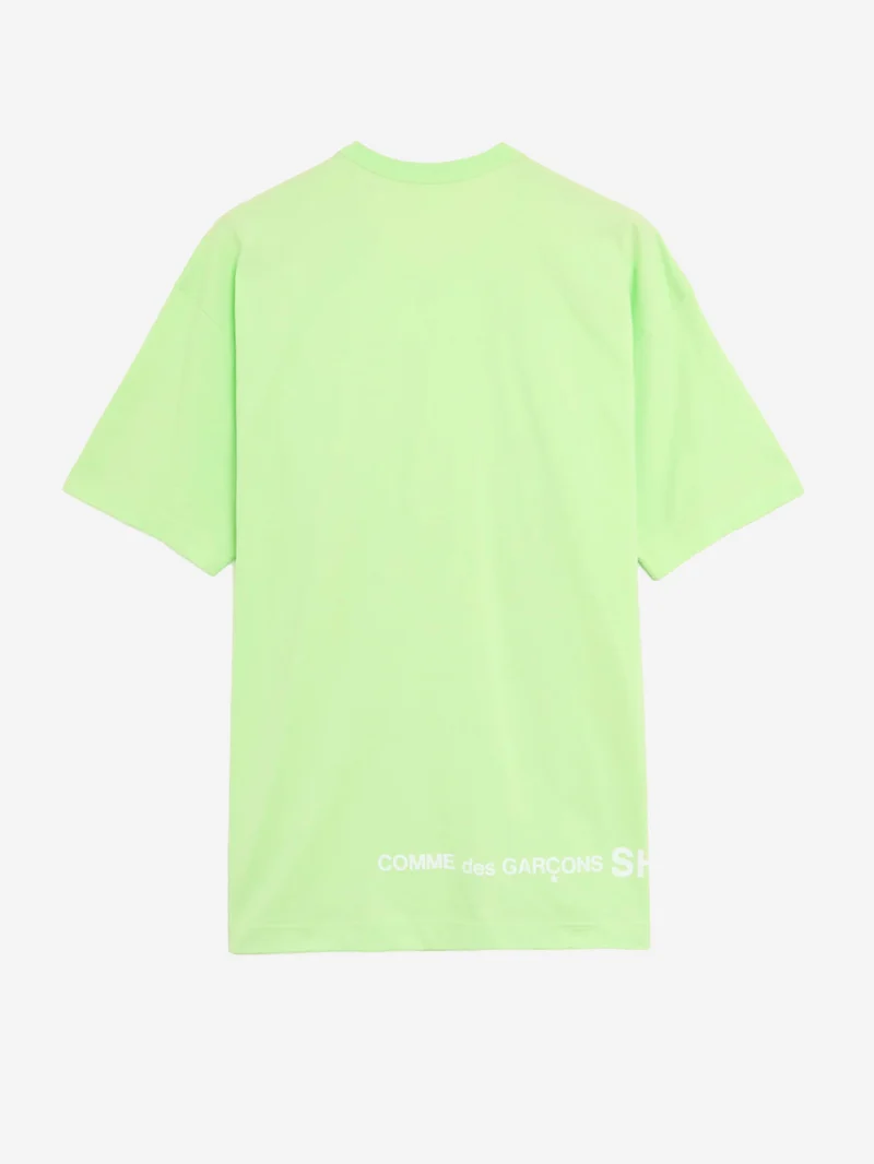 T-shirt in jersey di cotone verde con logo CDG sul retro