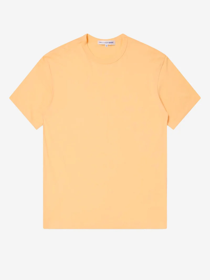 T-shirt in jersey di cotone arancione con logo CDG sul retro