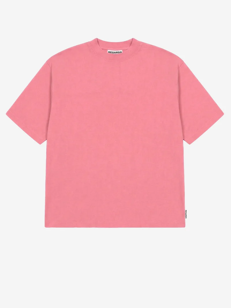 T-shirt oversize in cotone rosa effetto slavato