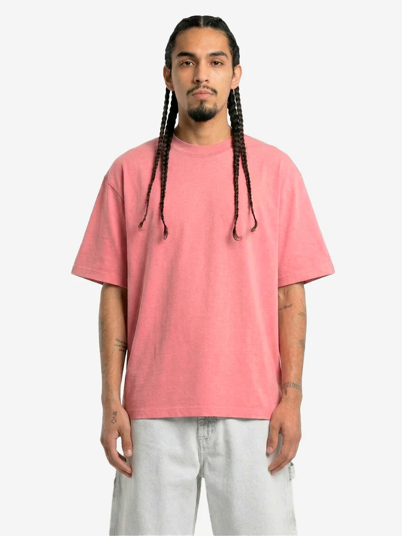 T-shirt oversize in cotone rosa effetto slavato