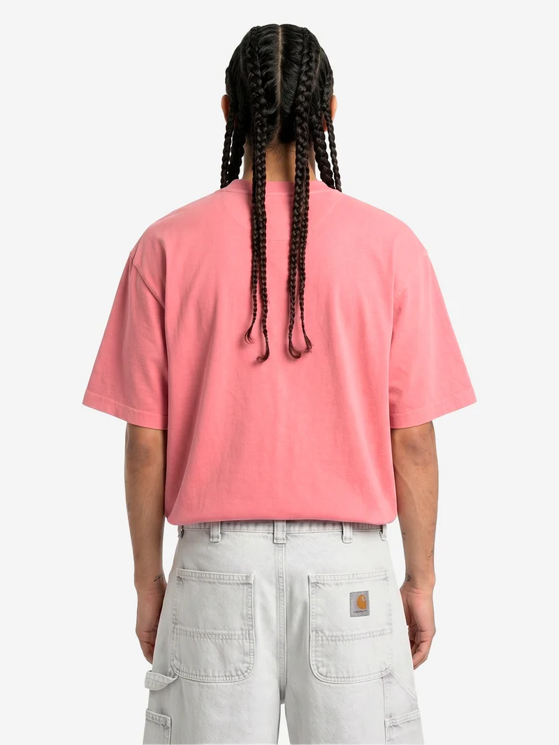 T-shirt oversize in cotone rosa effetto slavato