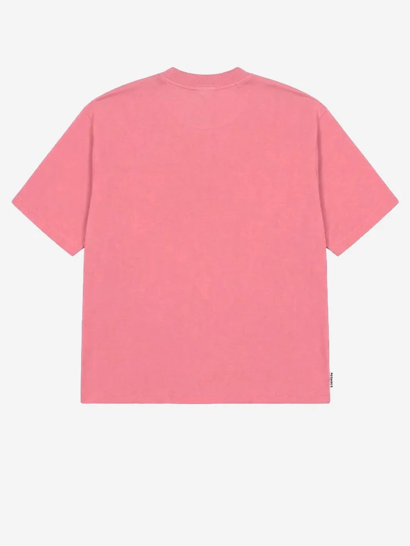 T-shirt oversize in cotone rosa effetto slavato