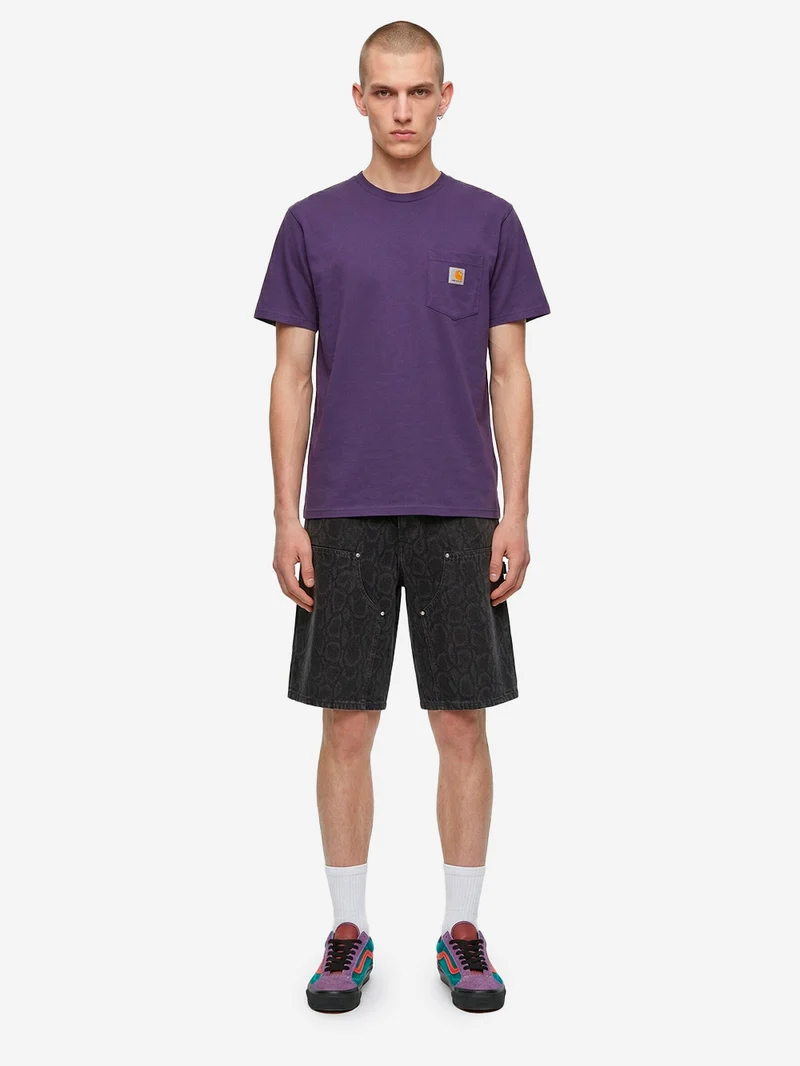 Shorts in denim nero con stampa camouflage OG 'Double Knee'