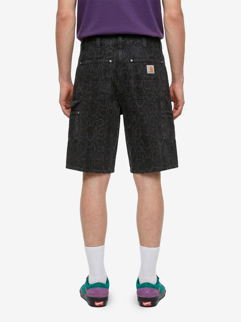 Shorts in denim nero con stampa camouflage OG 'Double Knee'