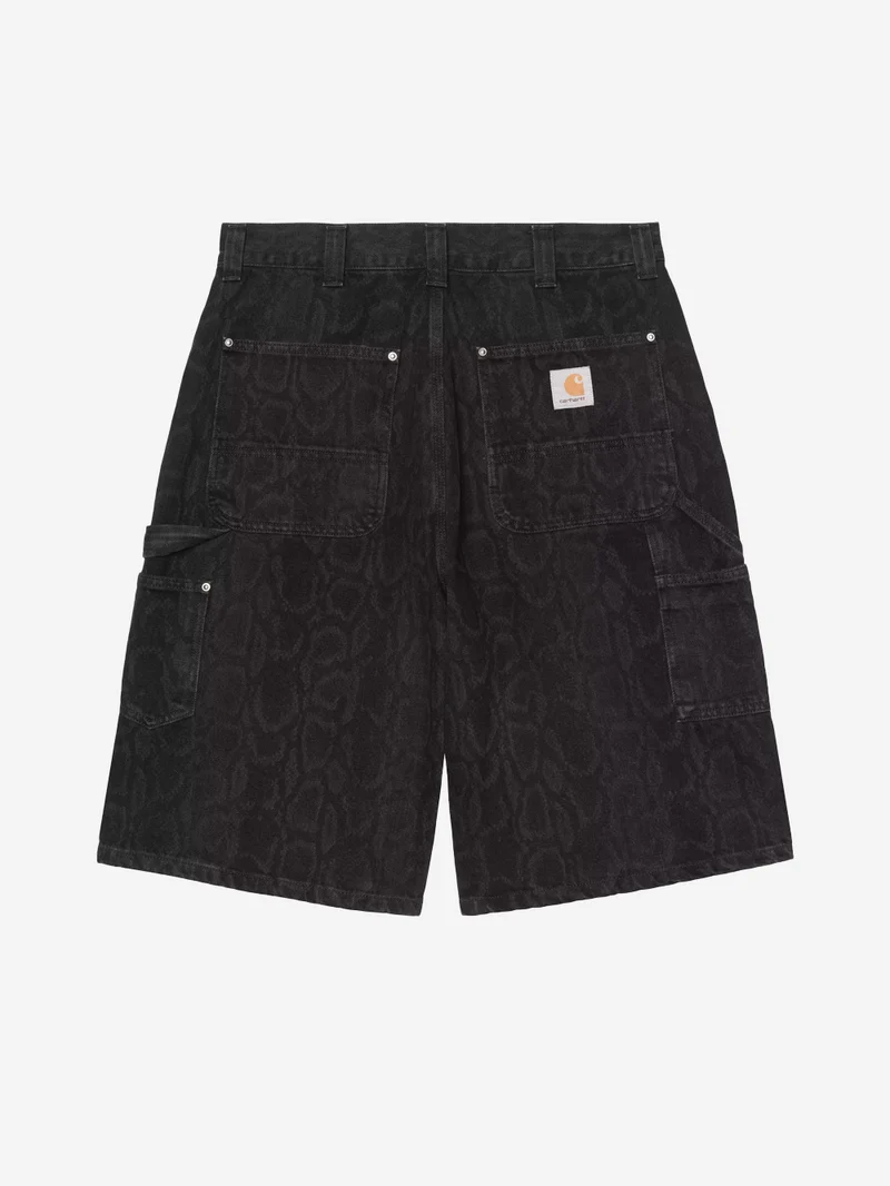 Shorts in denim nero con stampa camouflage OG 'Double Knee'