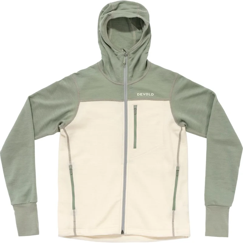 Devold Explorer Merino Hooded Jacket Damen Fleecejacke fog