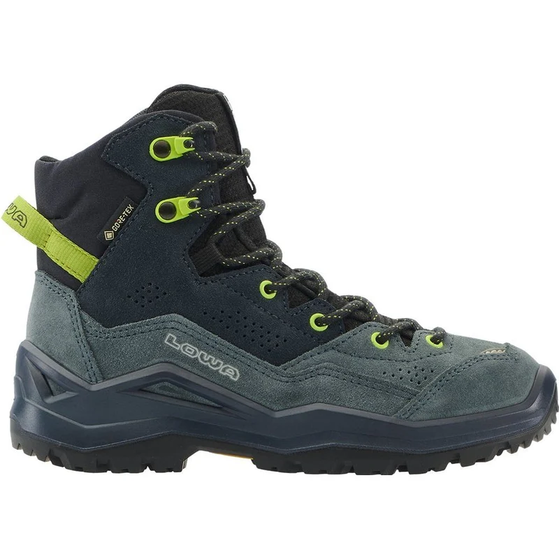 Lowa Wandax GTX Mid Jr Kinder Wanderschuh dunkelpetrol-limone