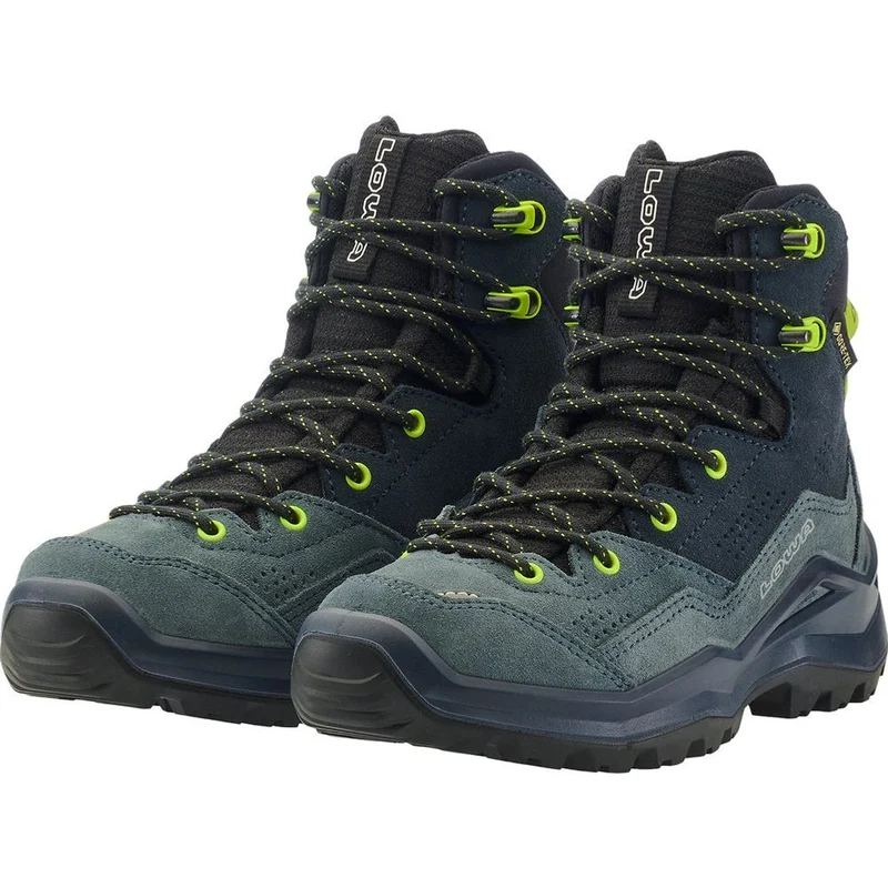 Lowa Wandax GTX Mid Jr Kinder Wanderschuh dunkelpetrol-limone
