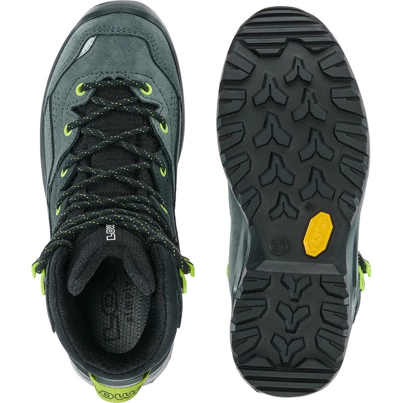 Lowa Wandax GTX Mid Jr Kinder Wanderschuh dunkelpetrol-limone