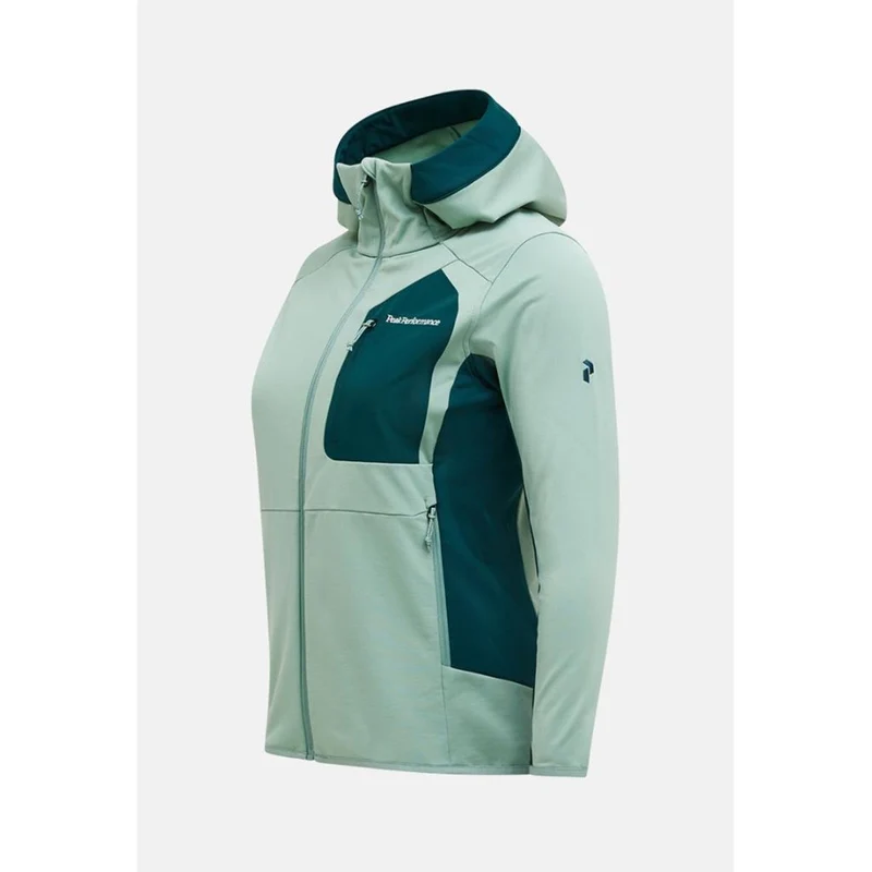 Peak Performance W Ultility Light Zip Hood green valley ponderosa pine Damen Powerstretch Jacke