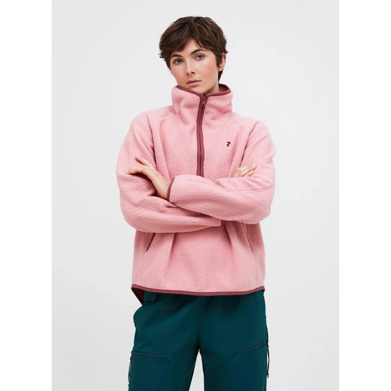 Peak Performance W Nature Rush Pile Half Zip warm blush wild rouge Damen Pullover