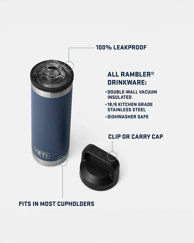 Yeti Rambler 18 Oz Bottle Chug Black 532ml