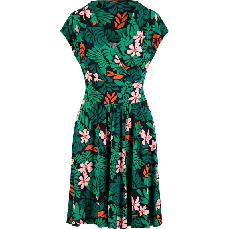 Blutsgeschwister La Vie Est Belle En Été Damen Kleid dreaming-under-palm-leaf