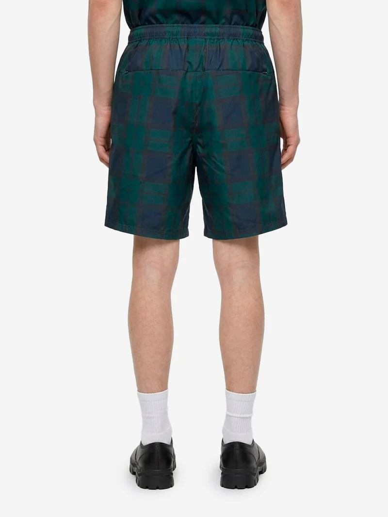 Shorts a quadri navy in taffetà tecnico
